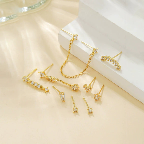 Wholesale Women's Copper Pin Earrings With Heart Shape And Zirconia Design And Long Tassel Pendant