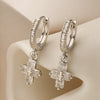 Wholesale Women's Copper Plated 18K Gold Geometric Cross Earrings