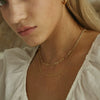 Wholesale Women's Copper Plated Real Gold Colorfree Geometric Overlapping Collarbone Chain Necklace