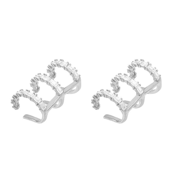 Wholesale Women's Copper Plated Real Gold Geometric Inlaid Zircon Earrings