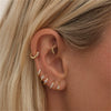 Wholesale Women's Copper Plated Real Gold Microinlaid Zircon Geometric Earrings