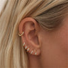 Wholesale Women's Copper Plated Real Gold Microinlaid Zircon Geometric Earrings