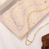 Wholesale Women's Copper Plated Real Gold Peach Heart Geometric Style Necklace