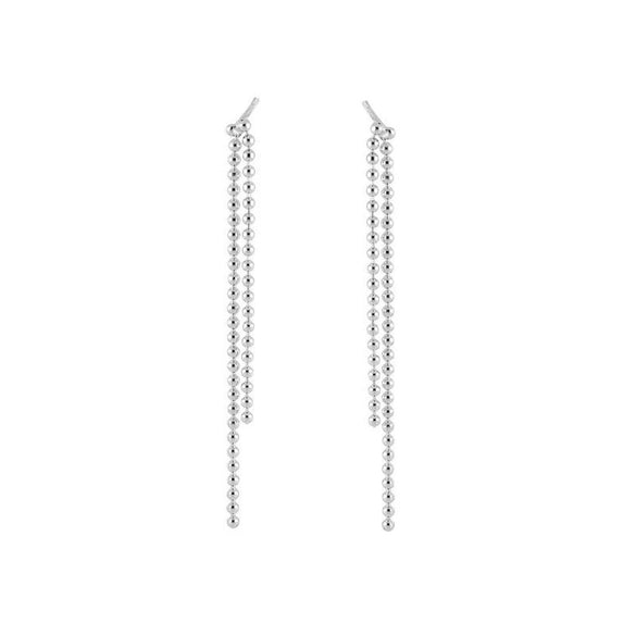 Wholesale Women's Copper Plated With Real Gold Microinlaid Zircon Ushape Geometric Tassel Earrings