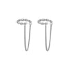 Wholesale Women's Copper Plated With Real Gold Microinlaid Zircon Ushape Geometric Tassel Earrings