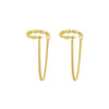 Wholesale Women's Copper Plated With Real Gold Microinlaid Zircon Ushape Geometric Tassel Earrings