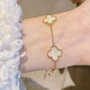 Wholesale Women's Copper Real Gold Electroplated Zircon Inlaid Geometric Flower Bracelet Sweet Style