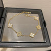 Wholesale Women's Copper Real Gold Electroplated Zircon Inlaid Geometric Flower Bracelet Sweet Style