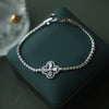 Wholesale Women's Copper Real Gold Electroplated Zircon Inlaid Geometric Flower Bracelet Sweet Style