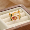 Wholesale Women's Copper Real Pearl Butterfly Ring With Geometric And Insect Pattern Electroplated