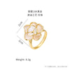 Wholesale Women's Copper Real Pearl Butterfly Ring With Geometric And Insect Pattern Electroplated