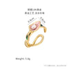 Wholesale Women's Copper Real Pearl Butterfly Ring With Geometric And Insect Pattern Electroplated