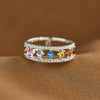 Wholesale Women's Copper Rhombus Geometric Doublelayer Ring With Zirconia