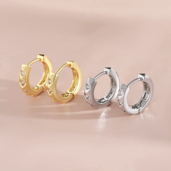 Wholesale Women's Copper Rhombus Geometric Simple Retro Elegant Electroplated Earrings