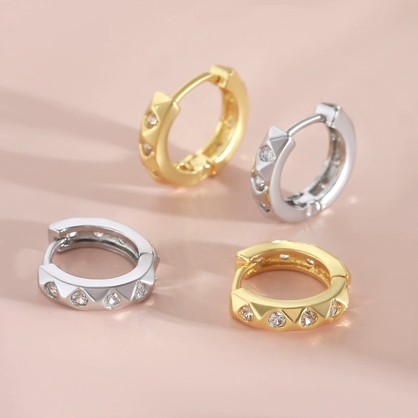 Wholesale Women's Copper Rhombus Geometric Simple Retro Elegant Electroplated Earrings