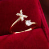 Wholesale Women's Copper Ring With English Alphabet Microinlaid Zircon And Electroplating Fashion Style