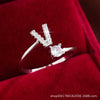 Wholesale Women's Copper Ring With English Alphabet Microinlaid Zircon And Electroplating Fashion Style