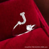 Wholesale Women's Copper Ring With English Alphabet Microinlaid Zircon And Electroplating Fashion Style