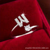 Wholesale Women's Copper Ring With English Alphabet Microinlaid Zircon And Electroplating Fashion Style