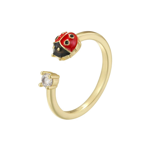 Wholesale Women's Copper Ring With Fruit Shape And Dripping Oil Design Creative And Colorful