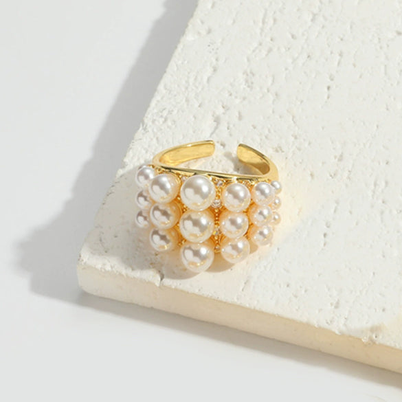 Wholesale Women's Copper Ring With Geometric Design And Zirconia Minimalist Style