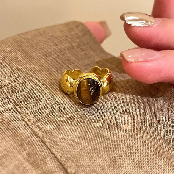 Wholesale Women's Copper Ring With Geometric Heart Shape Flower And Bow Patterns Retro Niche Design Electroplating Process