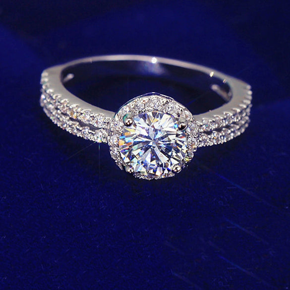 Wholesale Women's Copper Ring With Geometric Zircon Design Light Luxury Style