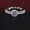 Wholesale Women's Copper Ring With Geometric Zircon Design Light Luxury Style