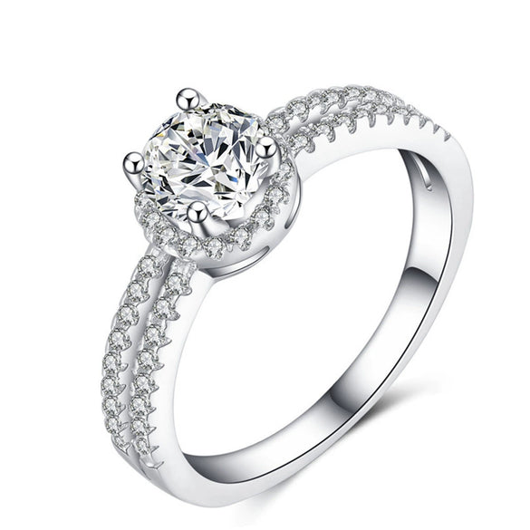 Wholesale Women's Copper Ring With Geometric Zircon Design Light Luxury Style