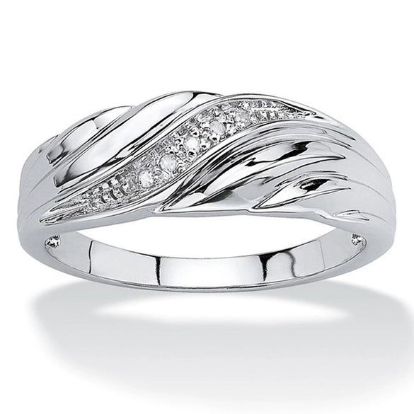 Wholesale Women's Copper Ring With Microinlaid Zircon And Geometric Design