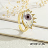 Wholesale Women's Copper Ring With Zircon Devil's Eye And Heart Pattern 18K Gold Plated