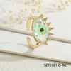 Wholesale Women's Copper Ring With Zircon Devil's Eye And Heart Pattern 18K Gold Plated
