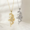 Wholesale Women's Copper Seahorse Animal Pattern Electroplated Necklace O Word Chain