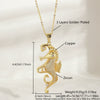 Wholesale Women's Copper Seahorse Animal Pattern Electroplated Necklace O Word Chain