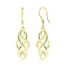 Wholesale Women's Copper 925 Silver Ear Hook Hollow Geometric Ear Drop Goldplated Earrings