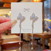 Wholesale Women's Copper 925 Silver Zircon Inlaid Butterfly Animals Zodiac Tassel Earrings