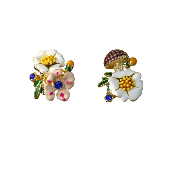 Wholesale Women's Copper Simple Geometric Daisy Flower Earrings With Electroplating