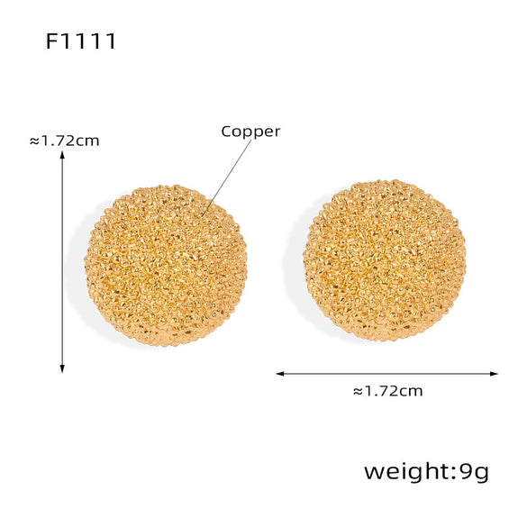 Wholesale Women's Copper Square Geometric Personality Electroplated Earrings Jewelry