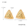 Wholesale Women's Copper Square Geometric Personality Electroplated Earrings Jewelry