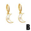 Wholesale Women's Copper Star Moon Earrings