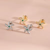 Wholesale Women's Copper Star Shaped Electroplated Starfish Earrings Little Fresh Style