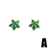 Wholesale Women's Copper Stud Earrings With Zircon Inlay And Animal Zodiac Pattern