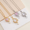 Wholesale Women's Copper Titanium Steel Heart Shape Pendant Necklace With Mixed Gemstone Inlay Electroplating Light Luxury Style O Chain