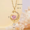 Wholesale Women's Copper Titanium Steel Heart Shape Pendant Necklace With Mixed Gemstone Inlay Electroplating Light Luxury Style O Chain