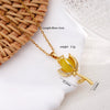 Wholesale Women's Copper Titanium Steel Necklace With Mixed Gemstone Inlay Tulip Pendant And Electroplating Treatment Light Luxury Style