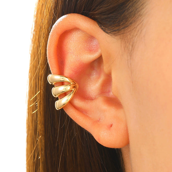 Wholesale Women's Copper Ushape Geometric Electroplated Ear Clips