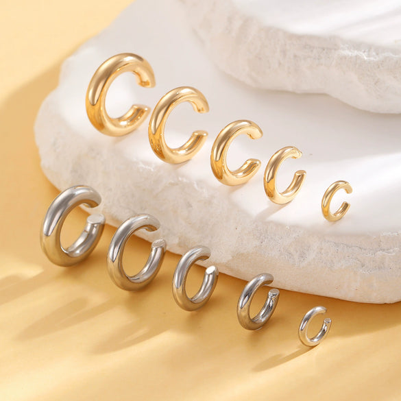 Wholesale Women's Copper Ushape Geometric Electroplated Ear Clips