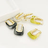 Wholesale Women's Copper Ushaped Colorful Resin Earrings With Electroplating