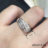 Wholesale Women's Copper Wave Geometric Zirconia Inlaid Ring Light Luxury Jewelry