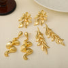 Wholesale Women's Copper Wavy Exaggerated Earrings